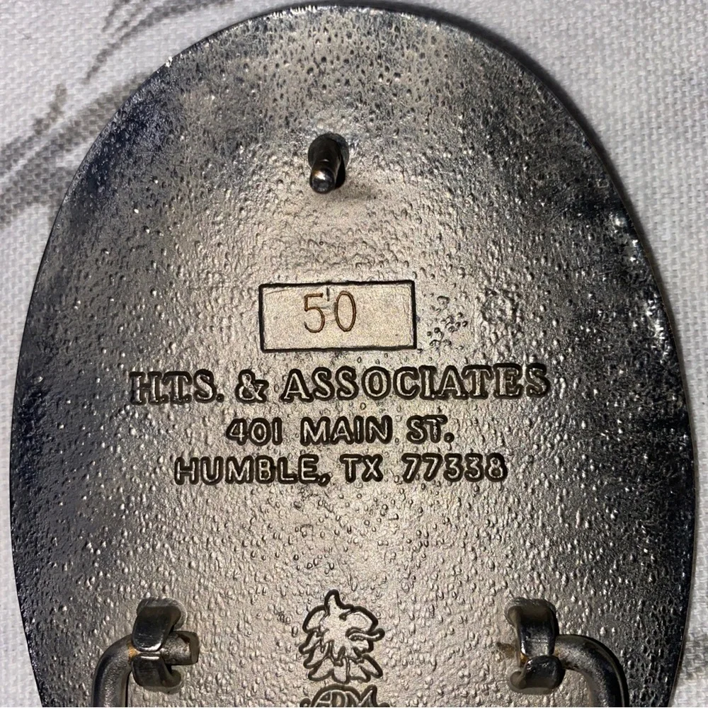 1983 Belt‎ Buckle 24 KT GP Vintage Chamber of Commerce Humble Area TX.